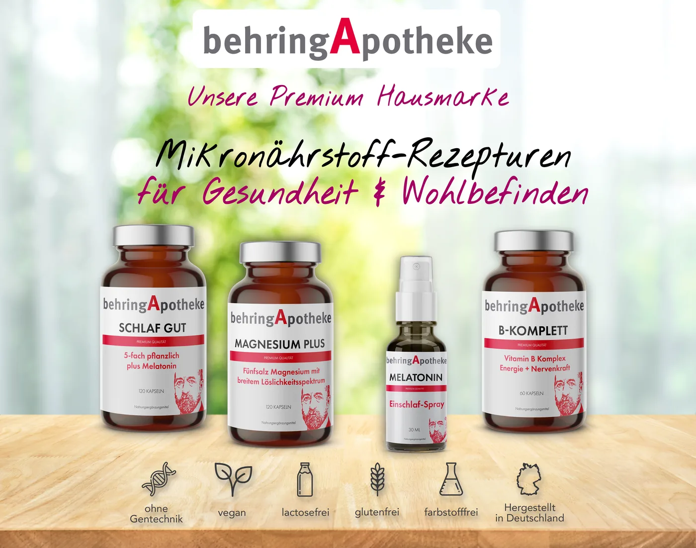 Premium-Hausmarke der Behring Apotheke: Mikronährstoff-Rezepturen für Gesundheit und Wohlbefinden